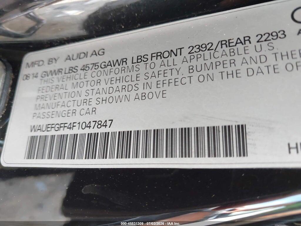 WAUEFGFF4F1047847 2015 AUDI A3 photo no. 9