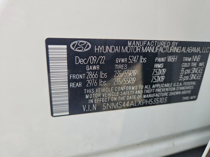 5NMS44ALXPH535103 2023 HYUNDAI SANTA FE photo no. 12