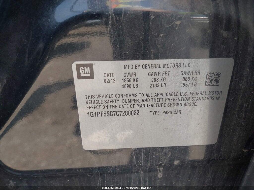 1G1PF5SC7C7280022 2012 CHEVROLET CRUZE photo no. 9