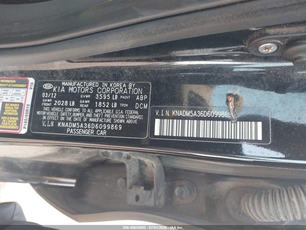 KNADM5A36D6099869 2013 KIA RIO photo no. 9