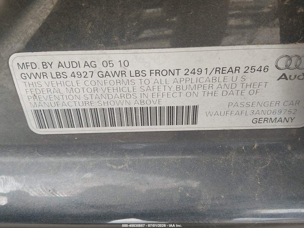 WAUFFAFL3AN069752 2010 AUDI A4 photo no. 9