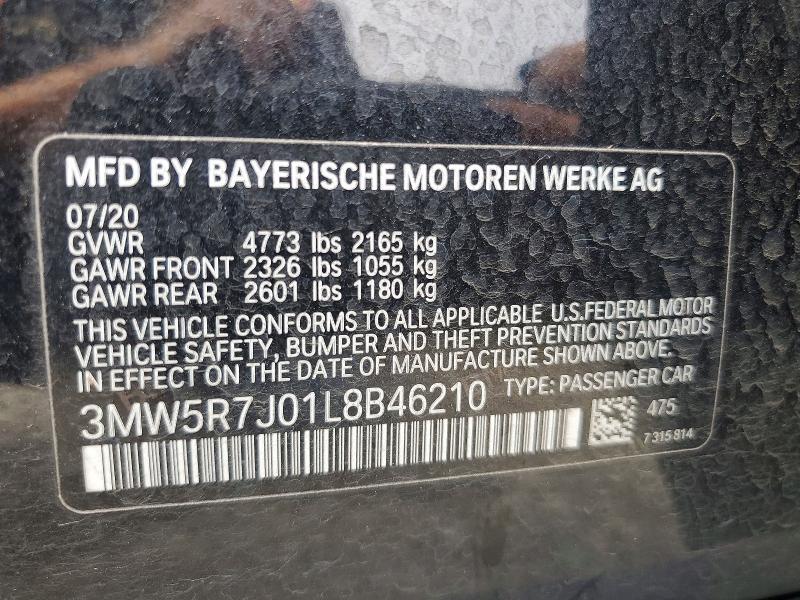 3MW5R7J01L8B46210 2020 BMW 330XI photo no. 12