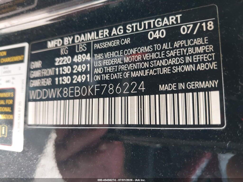 WDDWK8EB0KF786224 2019 MERCEDES-BENZ C 300 photo no. 9