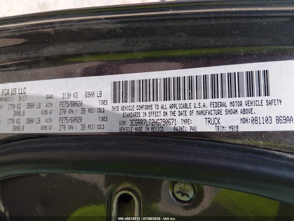 3C6RR7LT2HG790671 2017 RAM 1500 photo no. 9