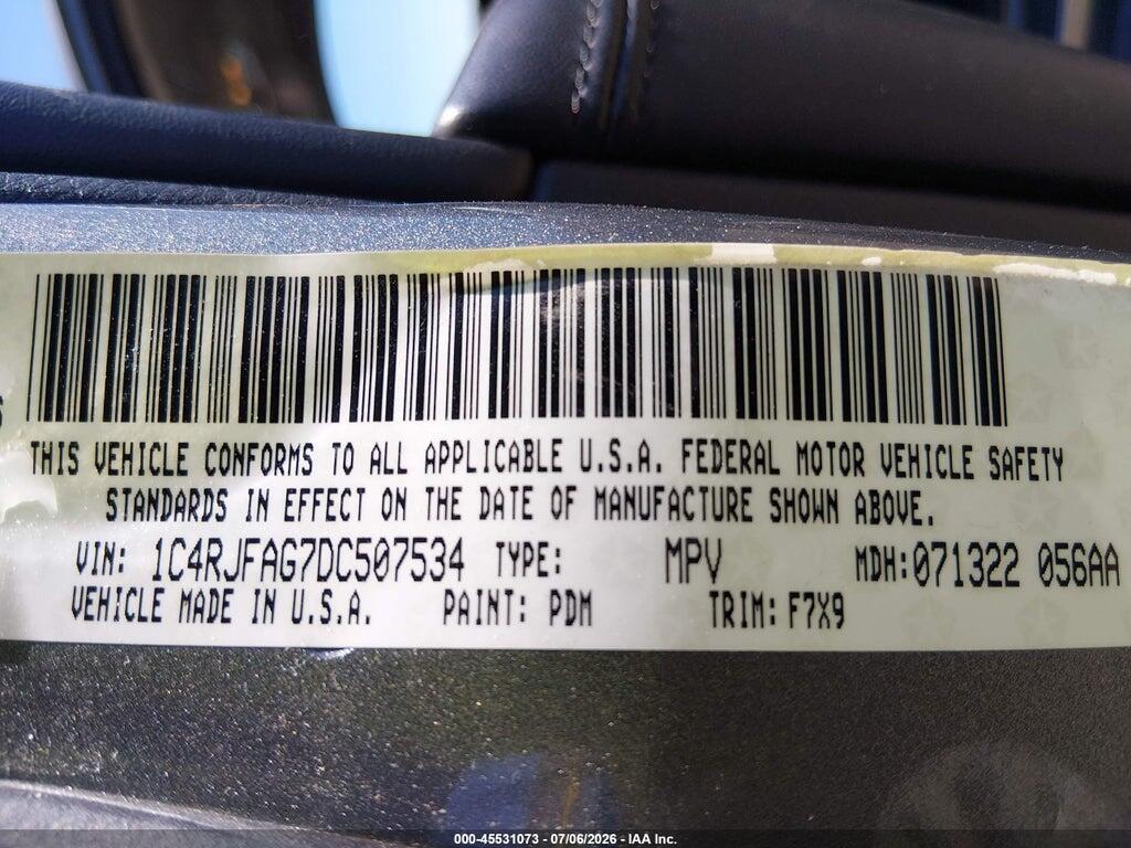 1C4RJFAG7DC507534 2013 JEEP GRAND CHEROKEE photo no. 9