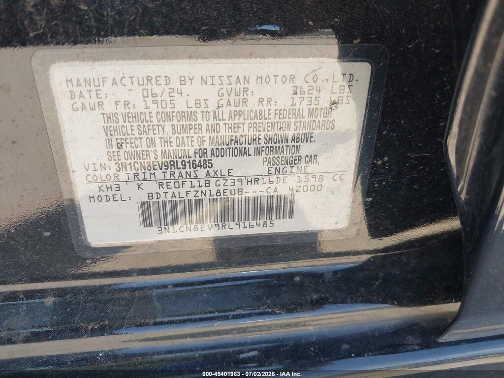 3N1CN8EV9RL916485 2024 NISSAN VERSA photo no. 9