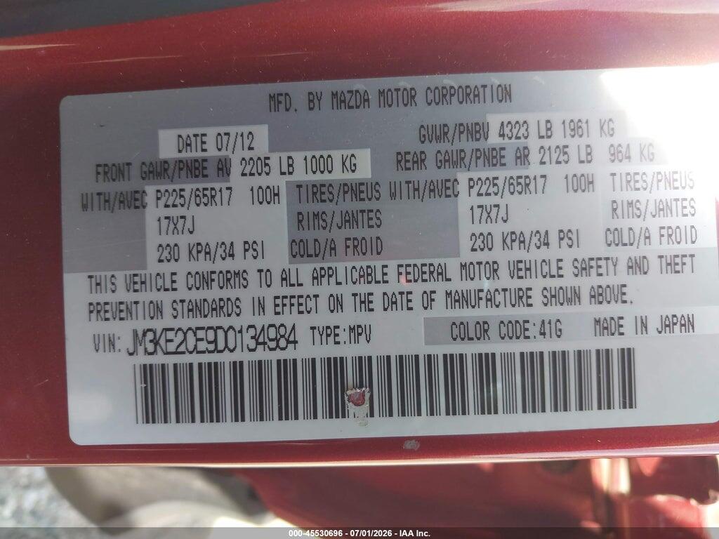 JM3KE2CE9D0134984 2013 MAZDA CX-5 photo no. 9