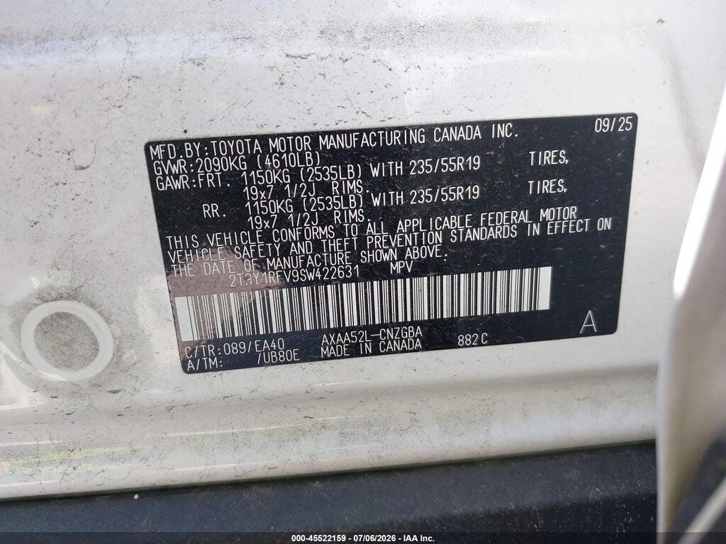 2T3Y1RFV9SW422631 2025 TOYOTA RAV4 photo no. 9