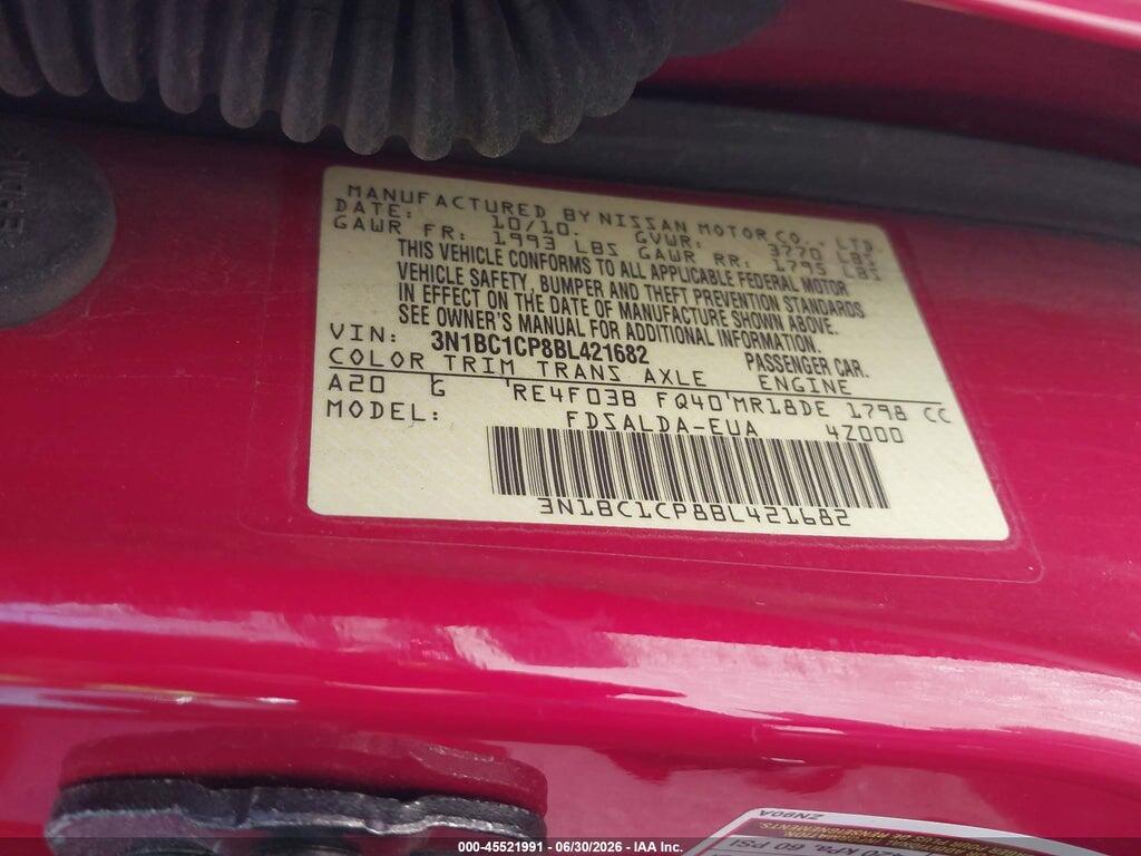 3N1BC1CP8BL421682 2011 NISSAN VERSA photo no. 9