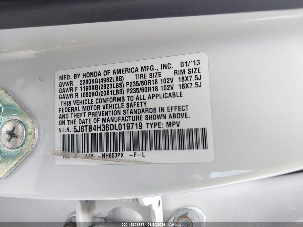 5J8TB4H36DL019719 2013 ACURA RDX photo no. 9