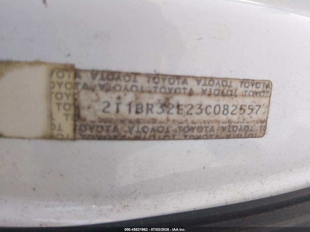 2T1BR32E23C082557 2003 TOYOTA COROLLA photo no. 9