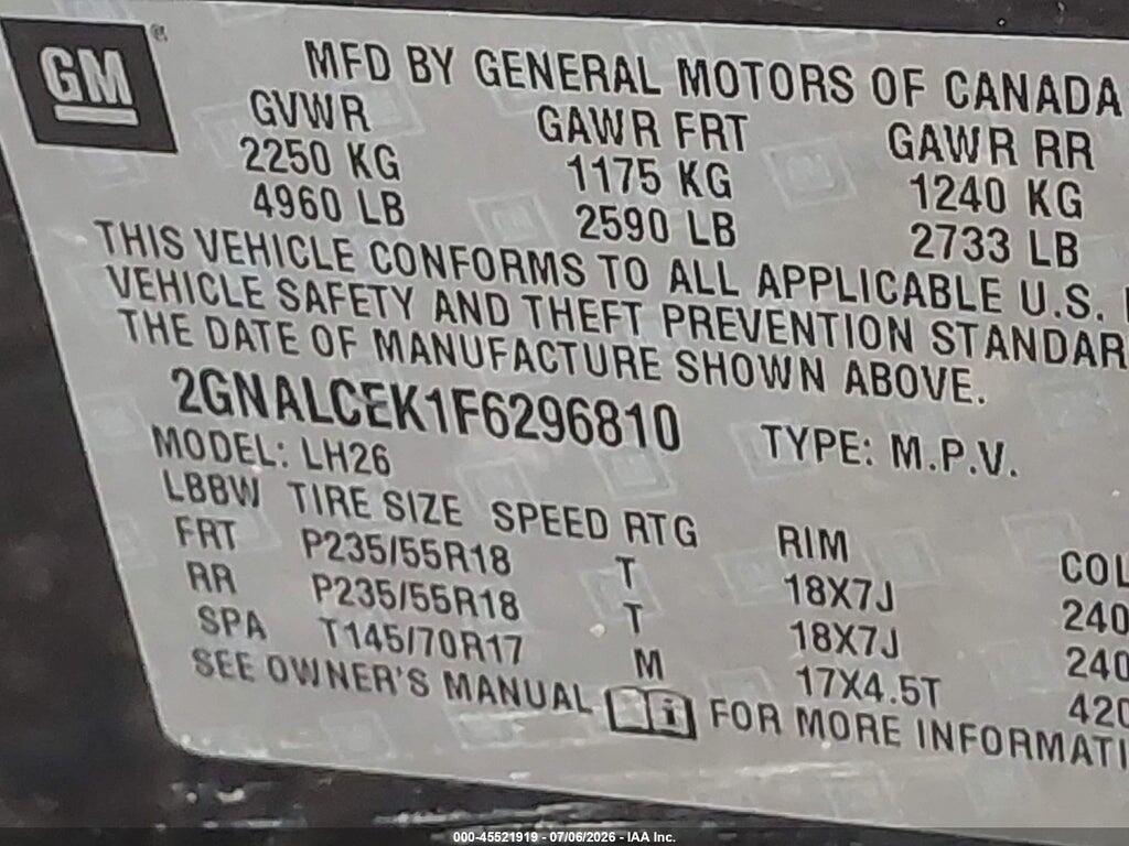 2GNALCEK1F6296810 2015 CHEVROLET EQUINOX photo no. 9