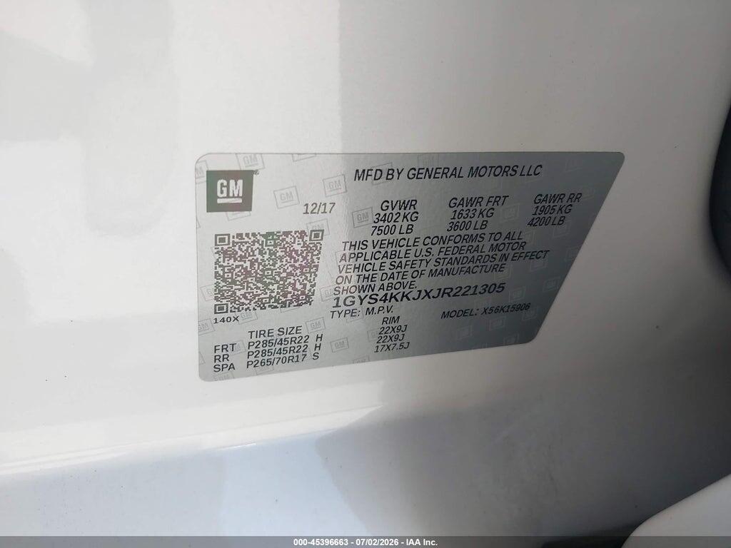 1GYS4KKJXJR221305 2018 CADILLAC ESCALADE ESV photo no. 9