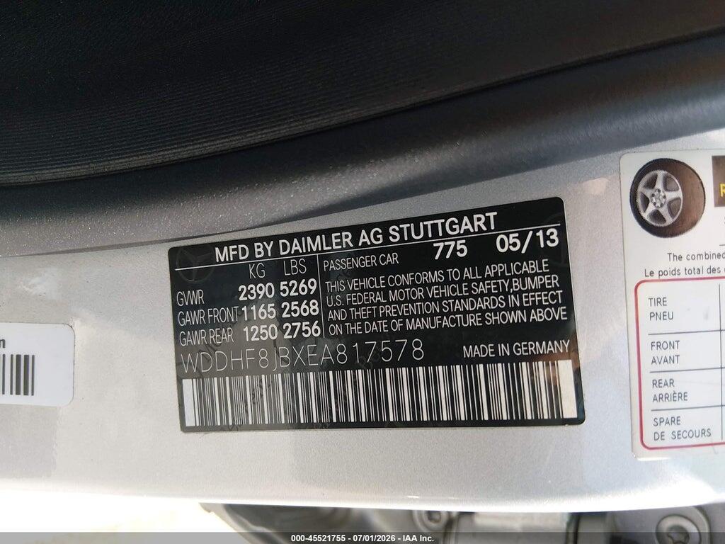 WDDHF8JBXEA817578 2014 MERCEDES-BENZ E 350 photo no. 9
