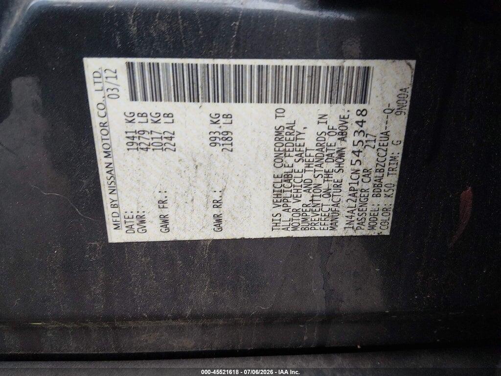 1N4AL2AP1CN545348 2012 NISSAN ALTIMA photo no. 9