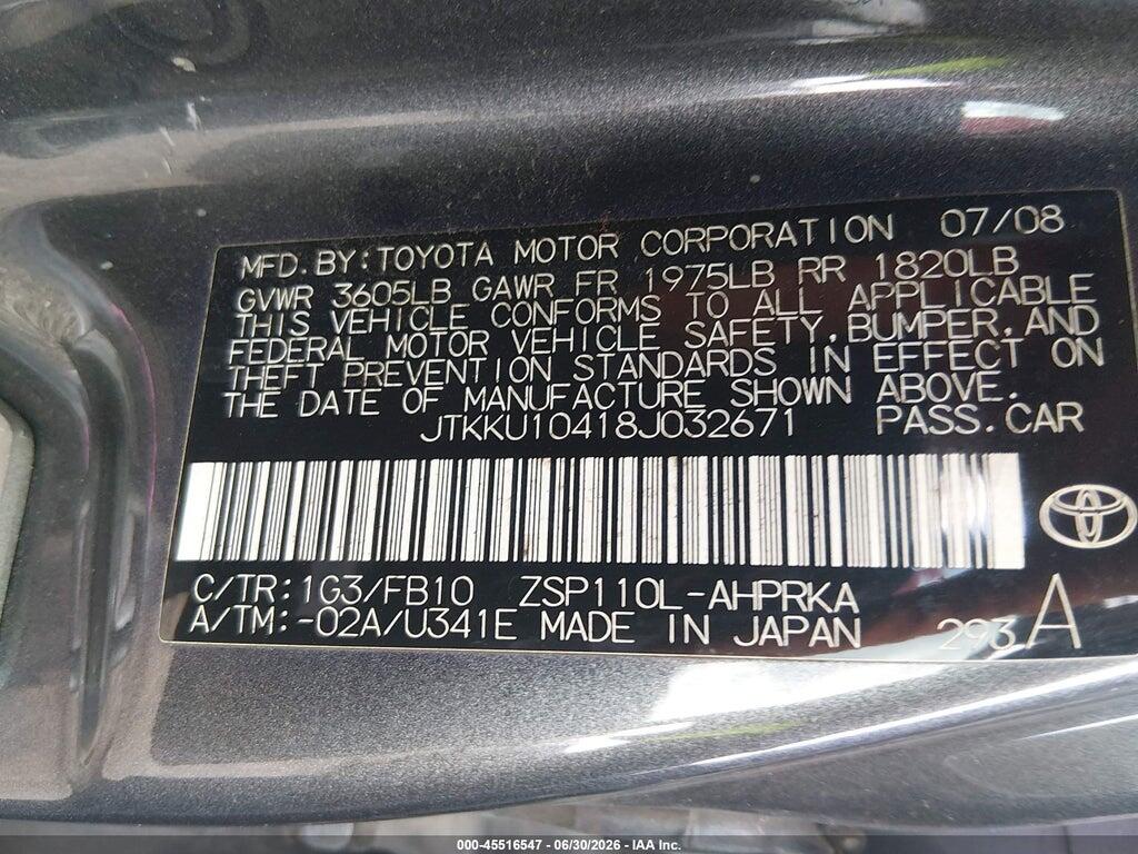 JTKKU10418J032671 2008 SCION XD photo no. 9