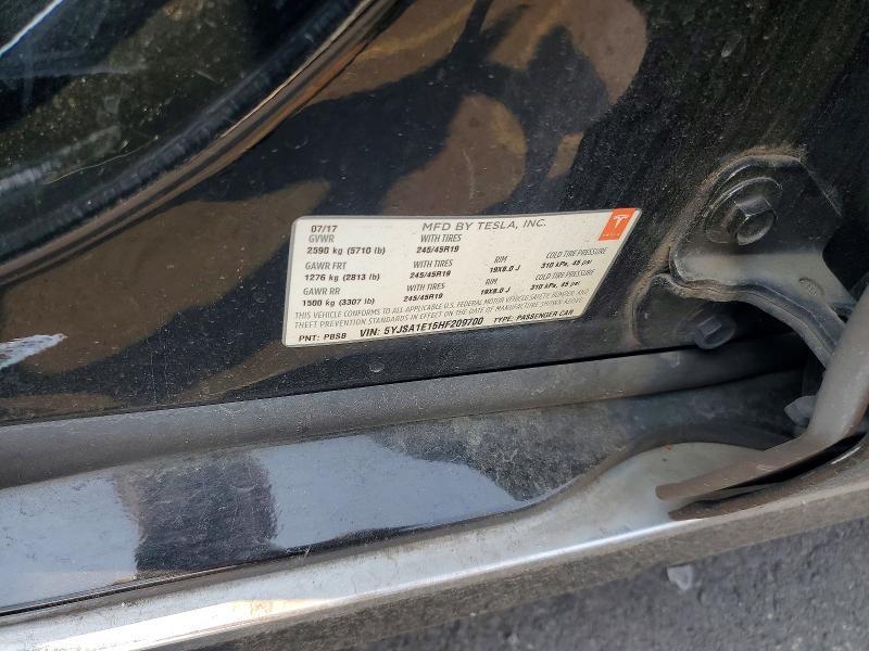 5YJSA1E15HF209700 2017 TESLA MODEL S photo no. 12