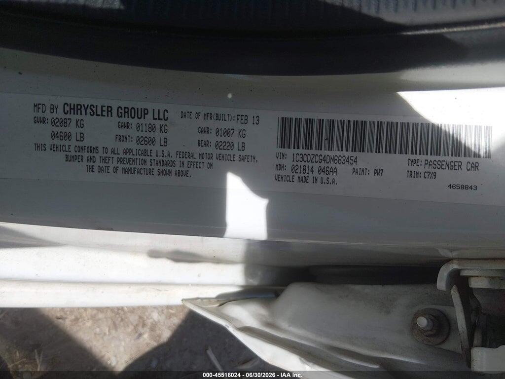1C3CDZCG4DN663454 2013 DODGE AVENGER photo no. 9