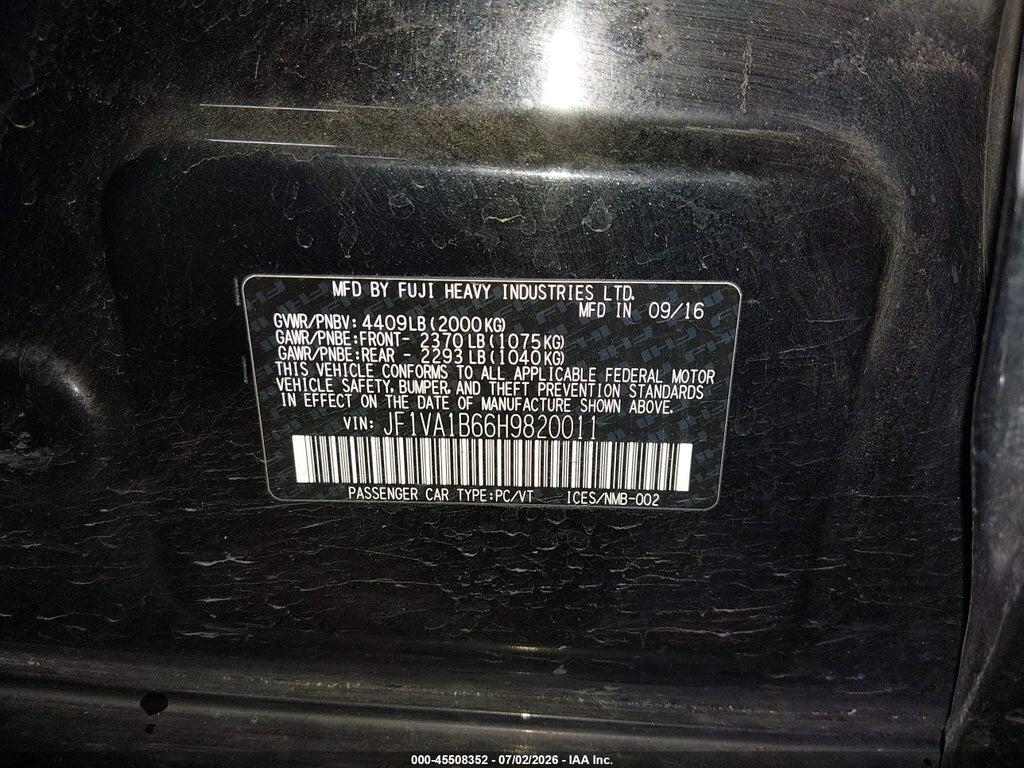 JF1VA1B66H9820011 2017 SUBARU WRX photo no. 9