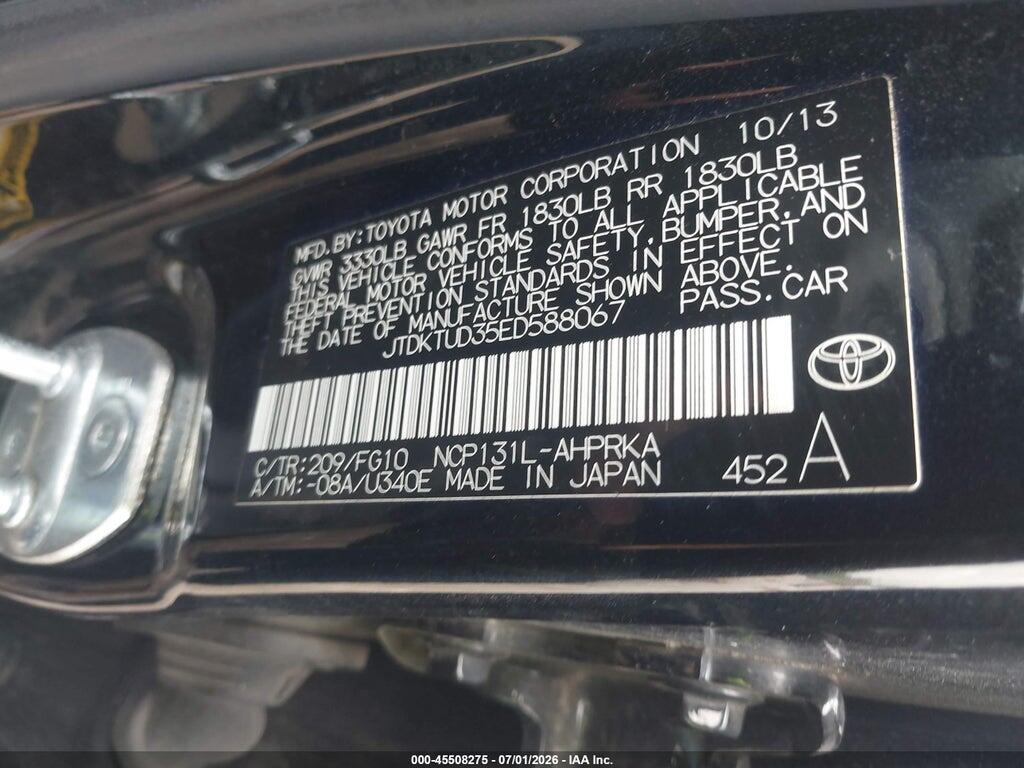 JTDKTUD35ED588067 2014 TOYOTA YARIS photo no. 9