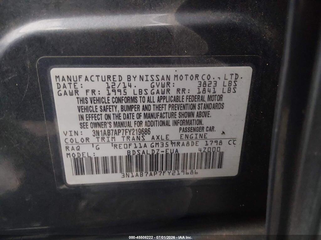 3N1AB7AP7FY219686 2015 NISSAN SENTRA photo no. 8