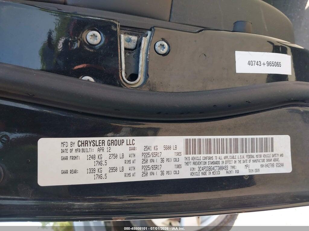 3C4PDDBG4CT308493 2012 DODGE JOURNEY photo no. 9