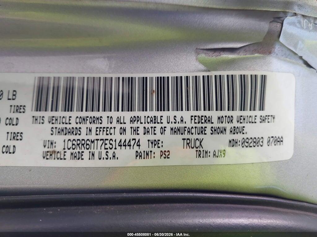 1C6RR6MT7ES144474 2014 RAM 1500 photo no. 9