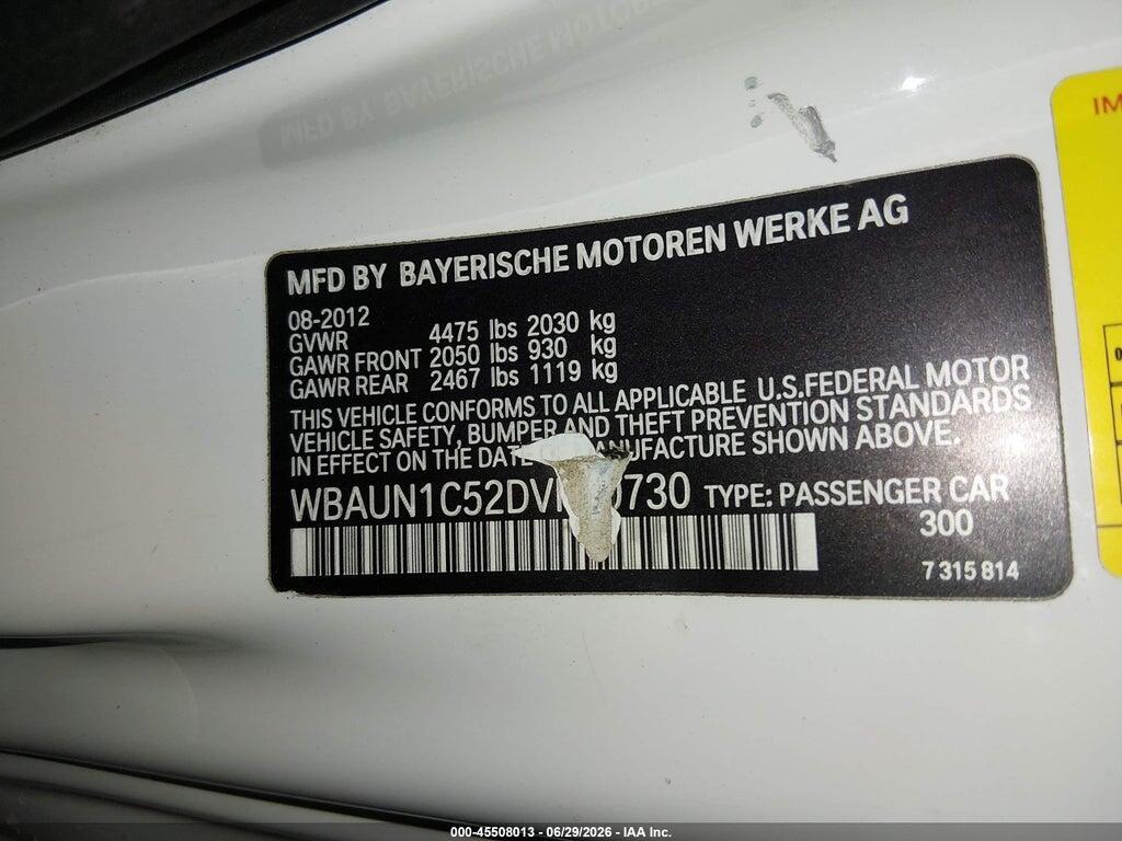 WBAUN1C52DVR00730 2013 BMW 128I photo no. 9