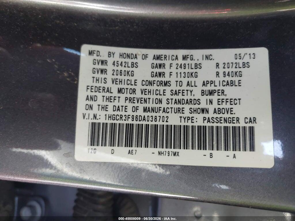 1HGCR3F96DA038702 2013 HONDA ACCORD photo no. 9