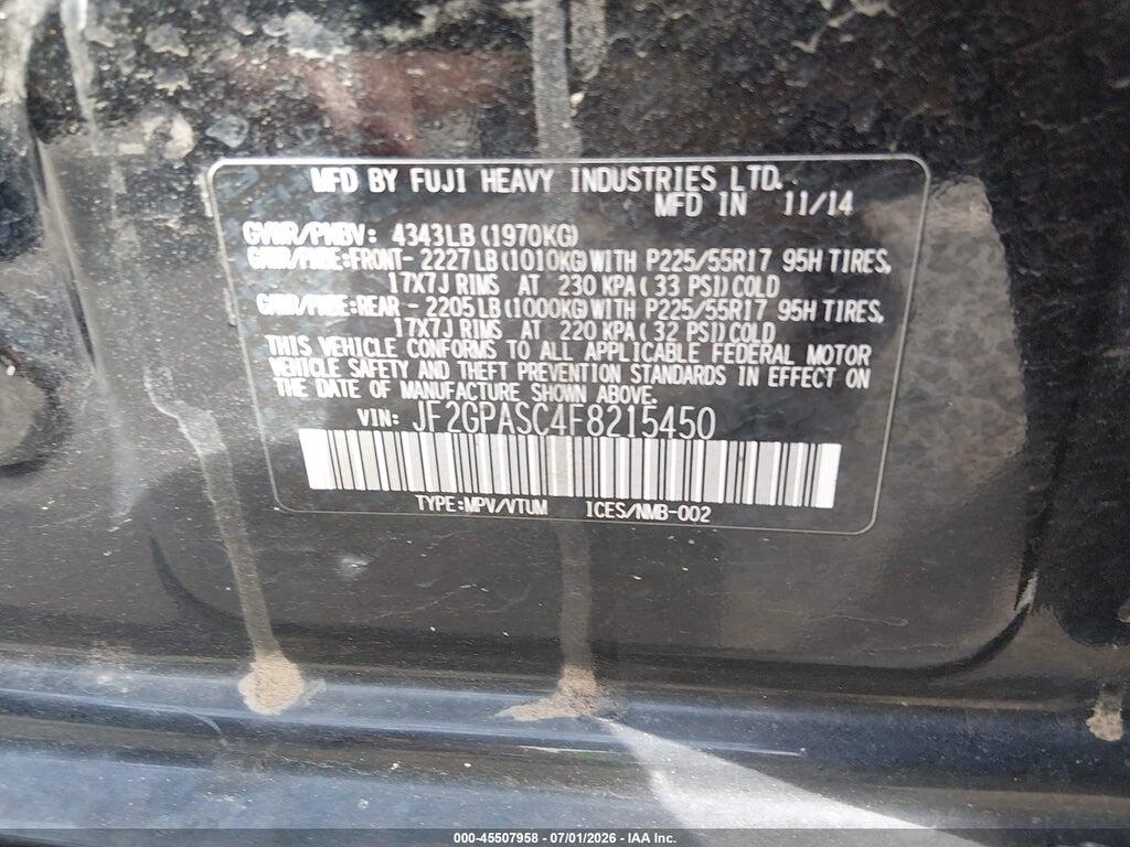 JF2GPASC4F8215450 2015 SUBARU XV CROSSTREK photo no. 9