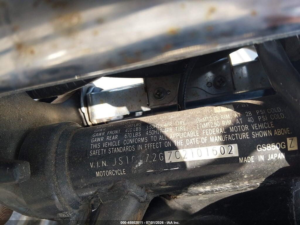 JS1GS72G7C2101602 1982 SUZUKI GS850 photo no. 10