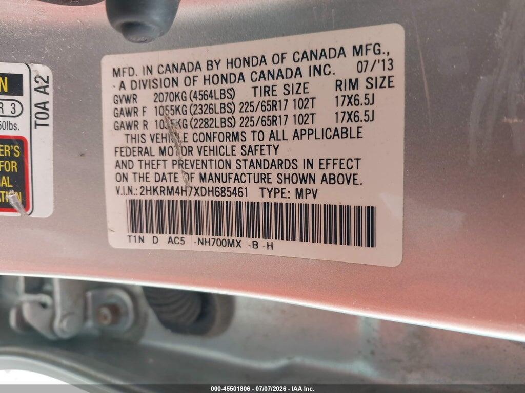 2HKRM4H7XDH685461 2013 HONDA CR-V photo no. 9