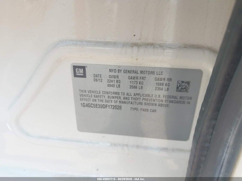 1G4GC5E39DF172628 2013 BUICK LACROSSE photo no. 9