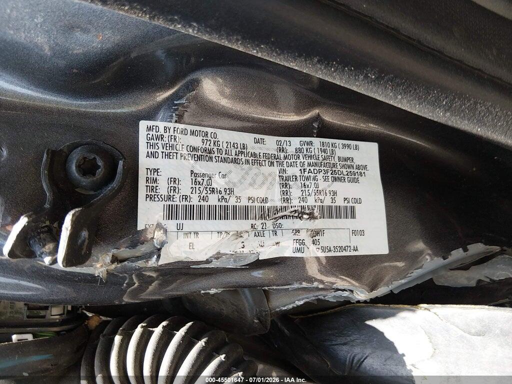 1FADP3F25DL259181 2013 FORD FOCUS photo no. 9