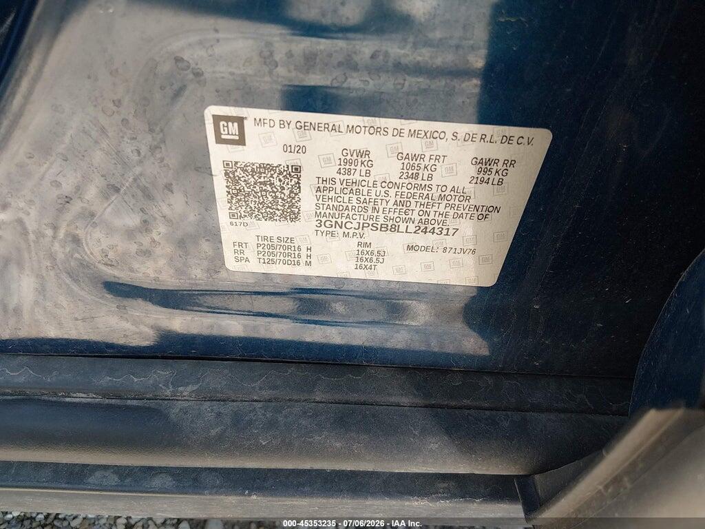 3GNCJPSB8LL244317 2020 CHEVROLET TRAX photo no. 9