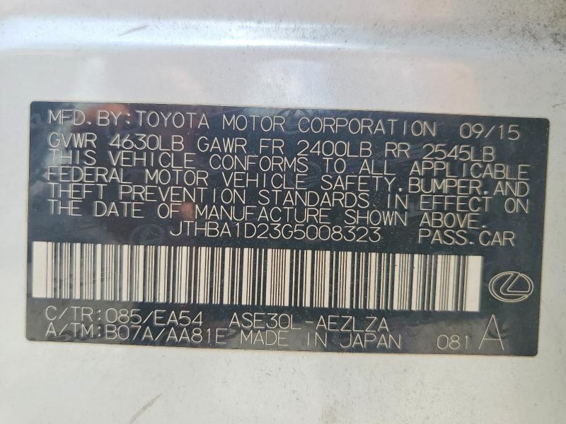 JTHBA1D23G5008323 2016 LEXUS IS photo no. 12