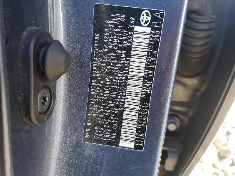 2016 TOYOTA COROLLA LE ECO PREMIUM — Фото 12 из 12