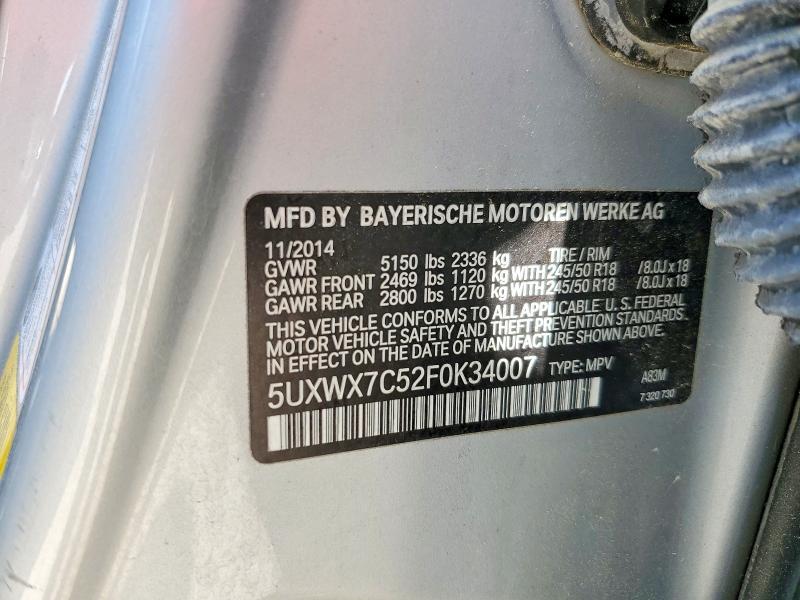 2015 BMW X3 XDRIVE35I — Фото 13 из 13