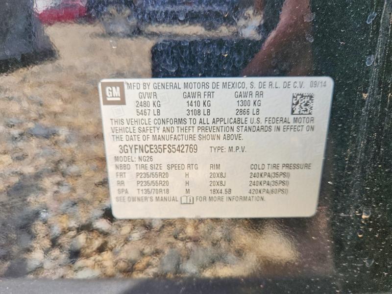 3GYFNCE35FS542769 2015 CADILLAC SRX photo no. 12