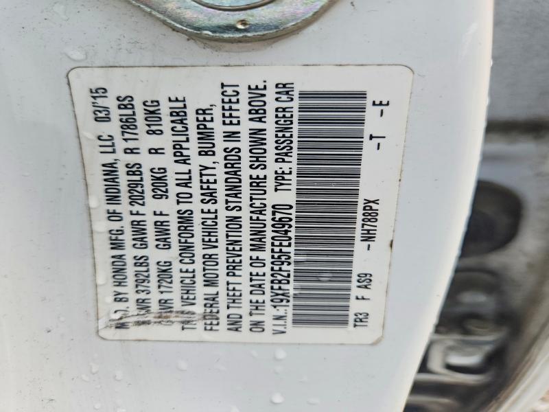 19XFB2F95FE049670 2015 HONDA CIVIC photo no. 12