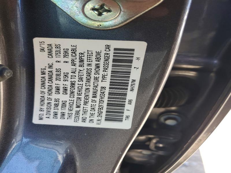 2HGFB2F70FH534738 2015 HONDA CIVIC photo no. 12