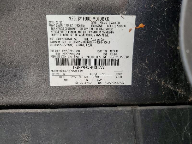 1FAHP2E82FG181777 2015 FORD TAURUS photo no. 12