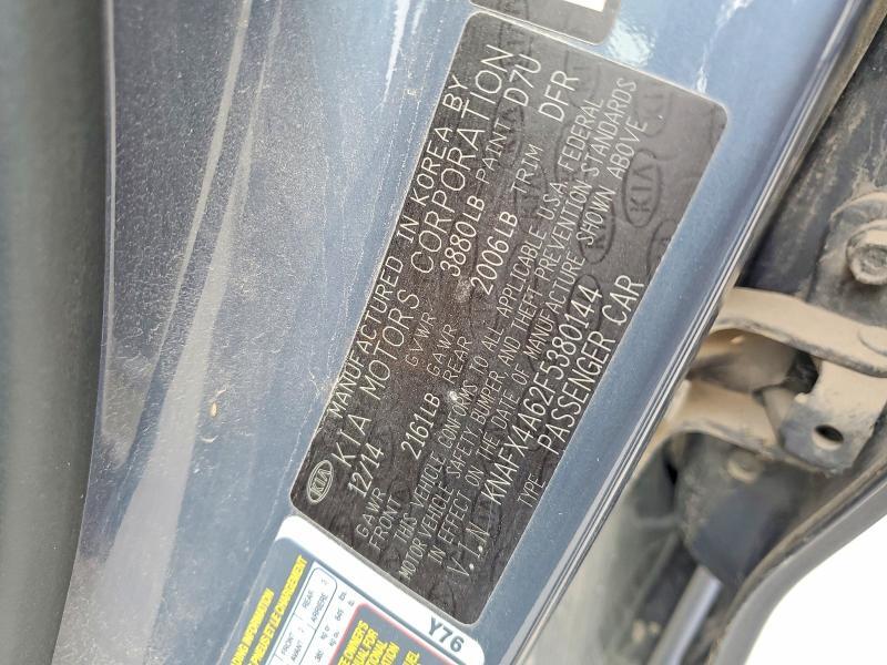 KNAFX4A62F5380144 2015 KIA FORTE photo no. 12