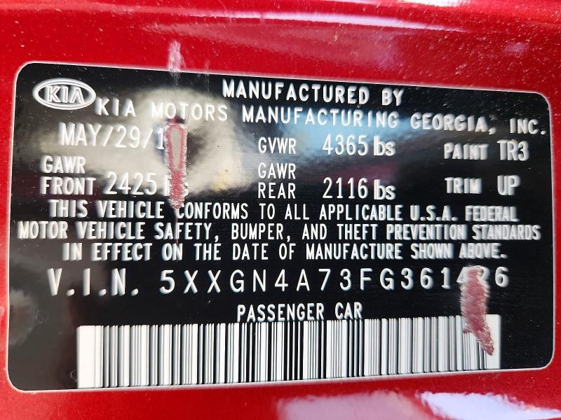 5XXGN4A73FG361426 2015 KIA OPTIMA photo no. 12