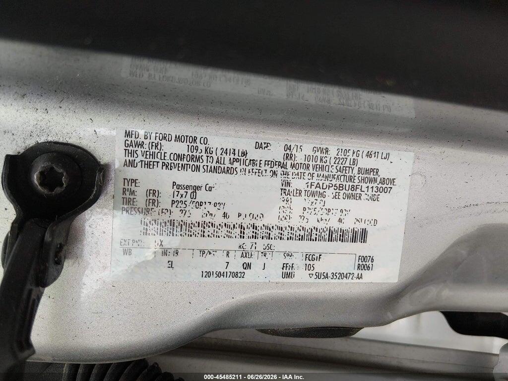 1FADP5BU8FL113007 2015 FORD C-MAX HYBRID photo no. 9
