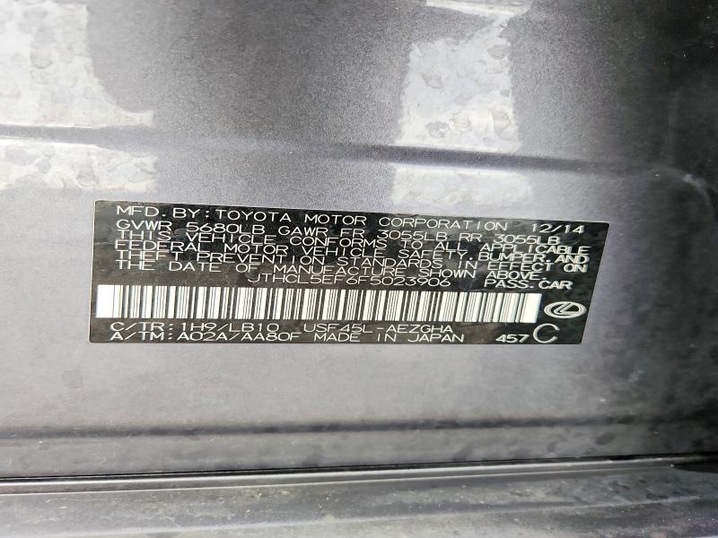 JTHCL5EF6F5023906 2015 LEXUS LS photo no. 12