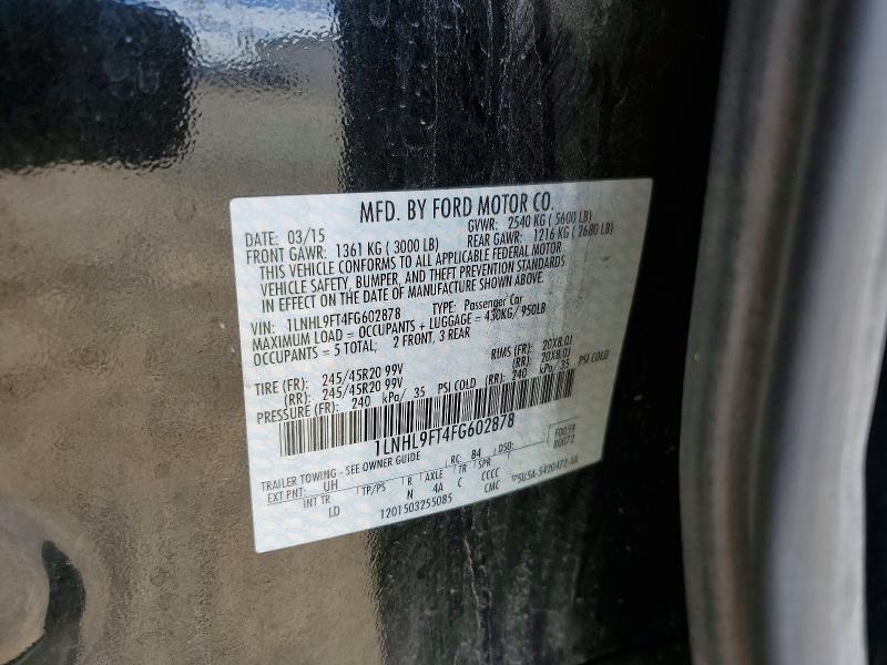1LNHL9FT4FG602878 2015 LINCOLN MKS photo no. 12