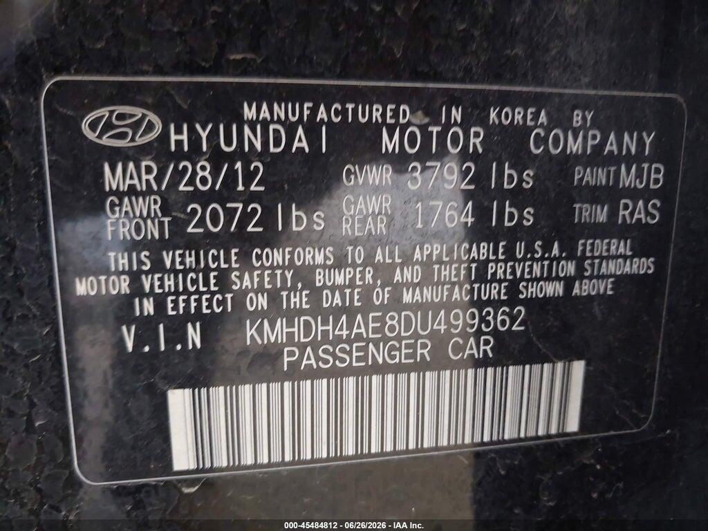 KMHDH4AE8DU499362 2013 HYUNDAI ELANTRA photo no. 9