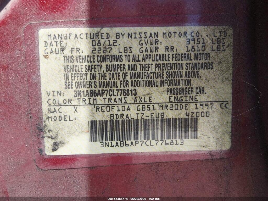 3N1AB6AP7CL776813 2012 NISSAN SENTRA photo no. 9