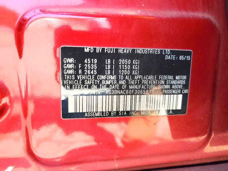 2015 SUBARU LEGACY 2.5I PREMIUM — Фото 12 из 12